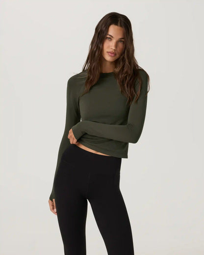 Long Sleeve Surge Seamless Tee | Army
