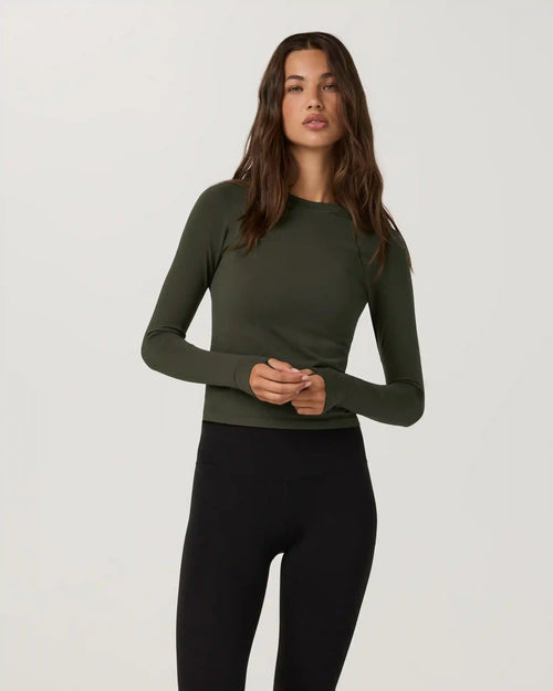 Long Sleeve Surge Seamless Tee | Army