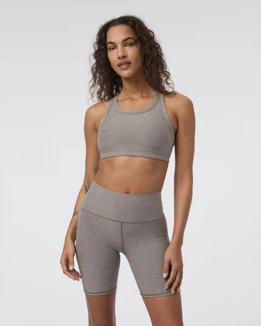 Elevation Racer Bra | Cobblestone Heather