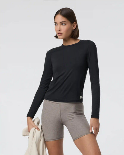Long Sleeve Lux Crew Tee | Black
