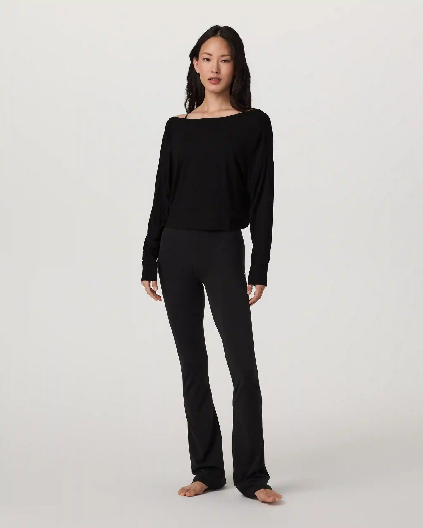 Long Sleeve Twist Top | Black