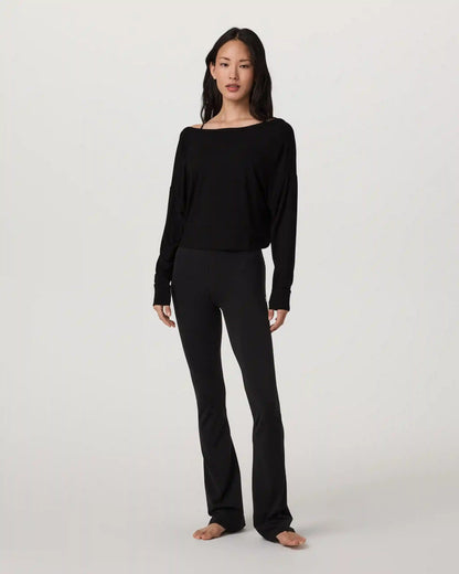 Long Sleeve Twist Top | Black