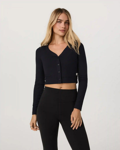 Long Sleeve Pose Mini Cardigan | Black