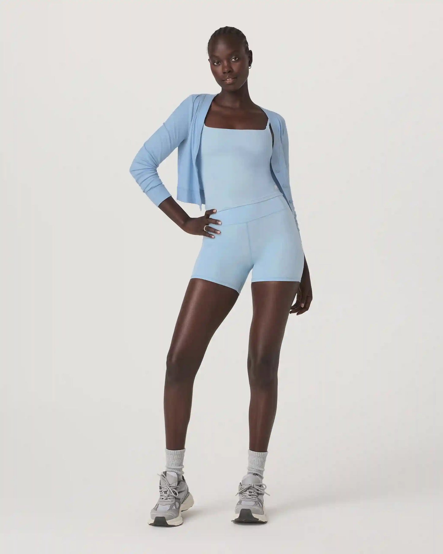 Long Sleeve Pose Mini Cardigan | Crystal Blue