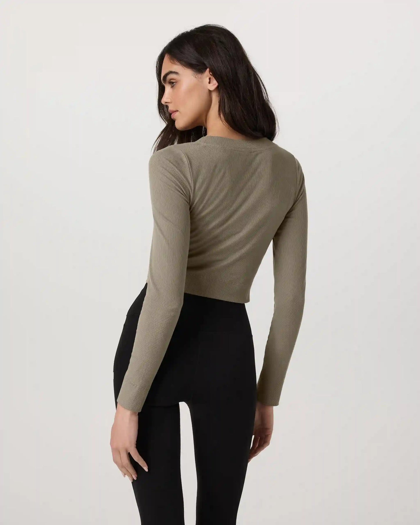 Long Sleeve Pose Mini Cardigan | Taupe