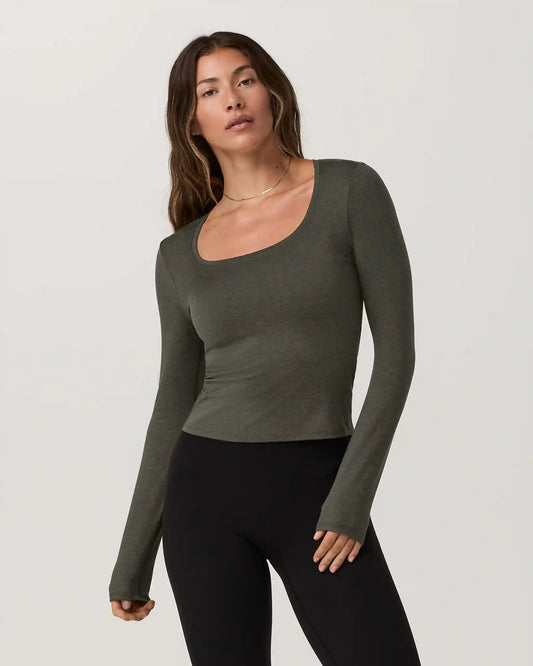 Long Sleeve Halo Essential Scoop | Army Heather