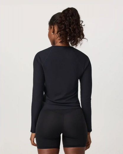 Long Sleeve Pose Crew | Black