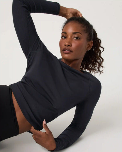 Long Sleeve Pose Crew | Black