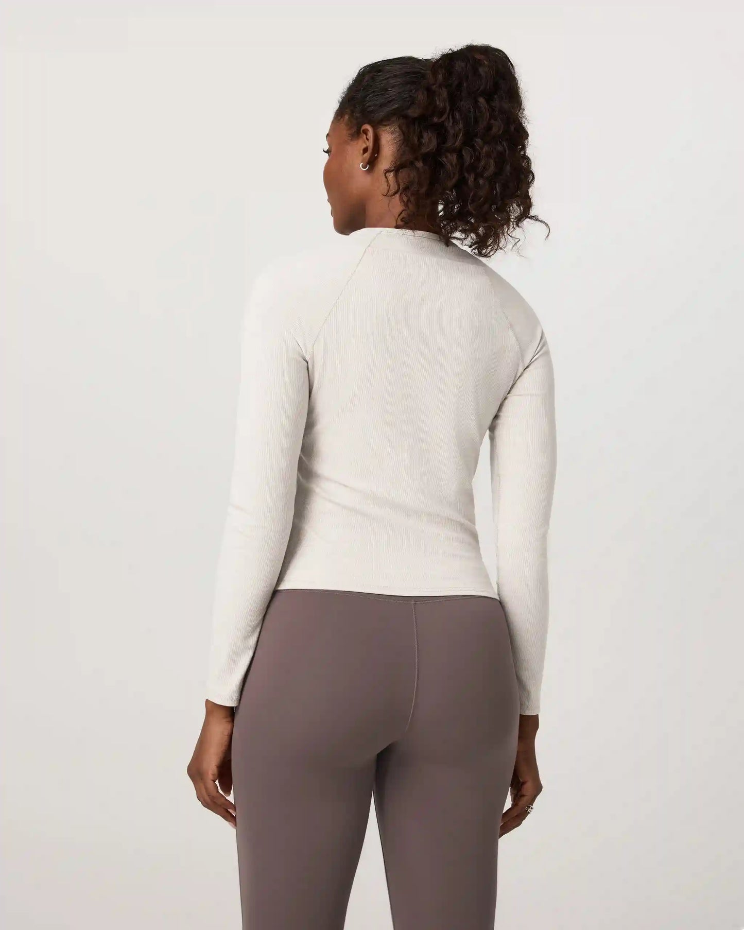 Long Sleeve Pose Crew | Ecru Heather