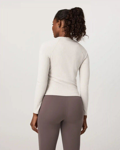 Long Sleeve Pose Crew | Ecru Heather
