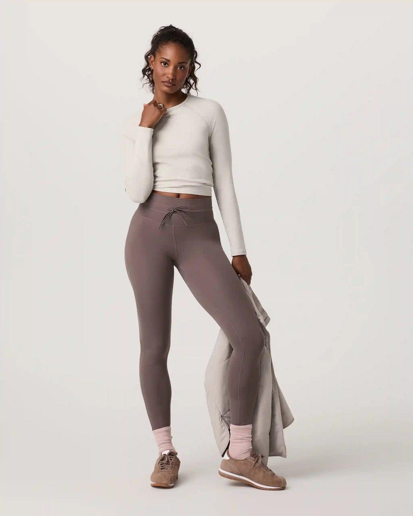 Long Sleeve Pose Crew | Ecru Heather