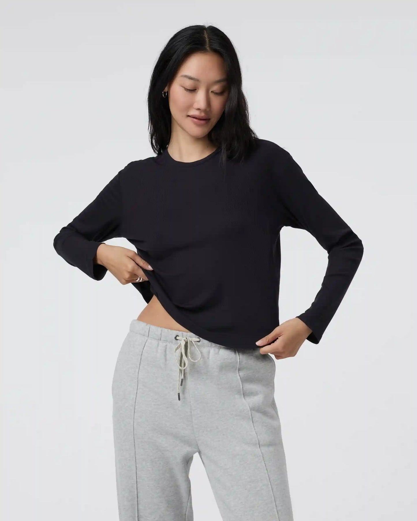Long Sleeve Cove Relaxed Tee | Black