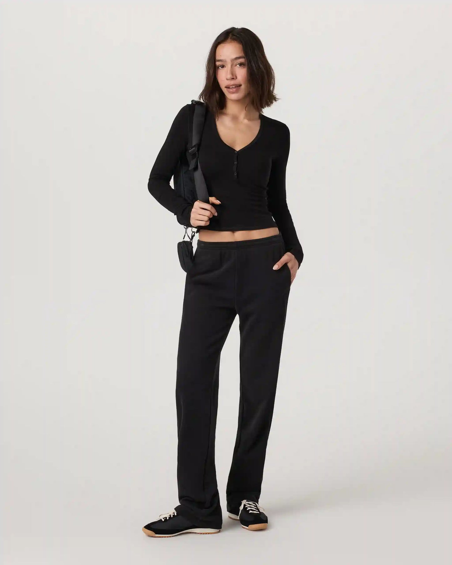 Long Sleeve Tuvalu Henley | Black