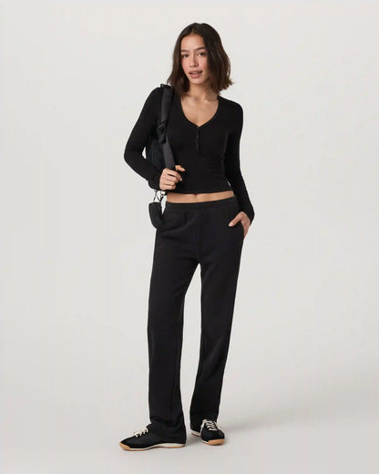 Long Sleeve Tuvalu Henley | Black