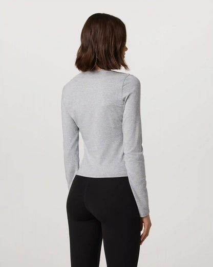Long Sleeve Tuvalu Henley | Light Heather Grey