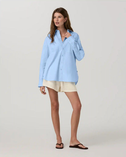 Long Sleeve Kensington Relaxed Button Down | Oxford Blue Heather