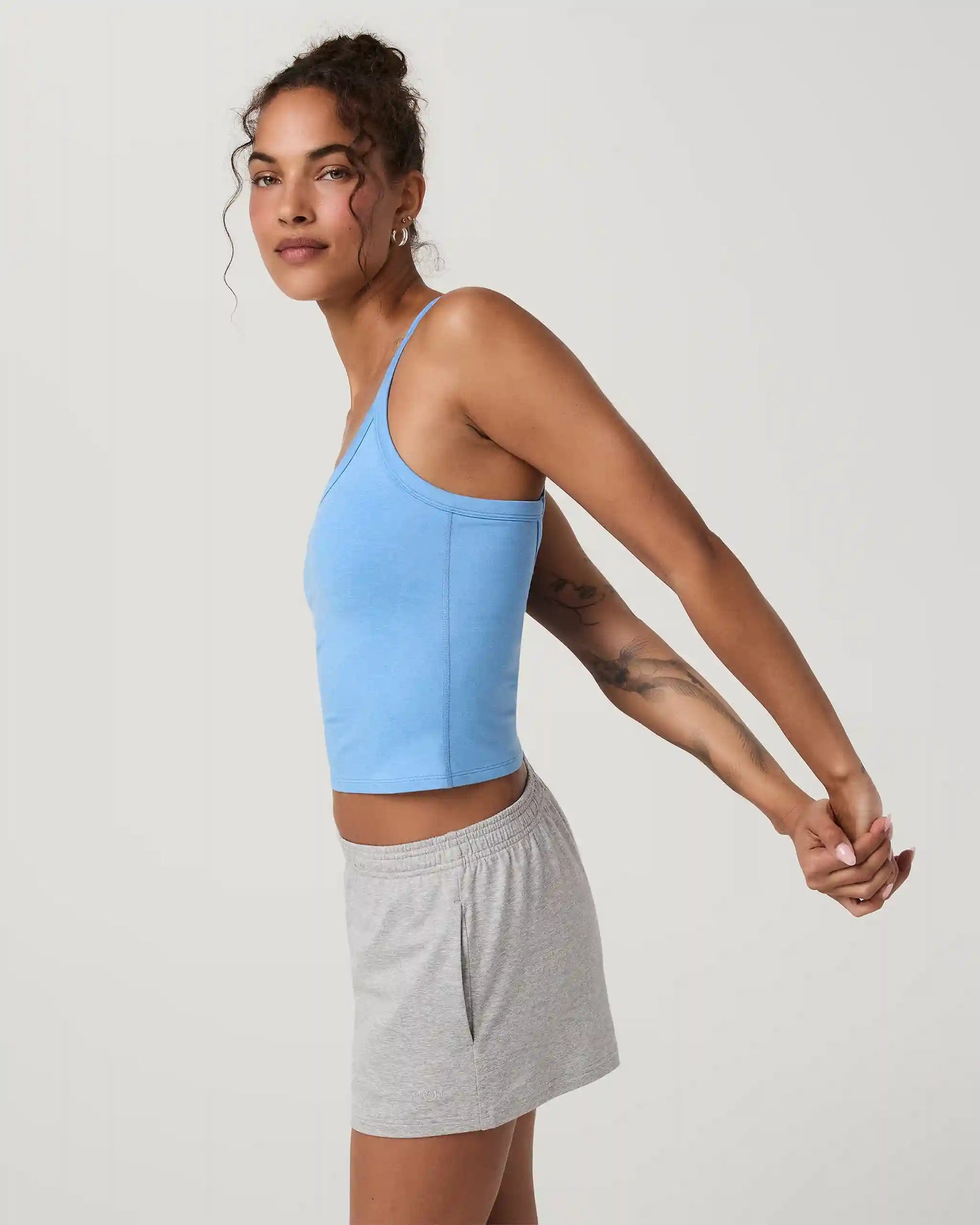 Halo Cross Back Tank | Oasis Blue Heather