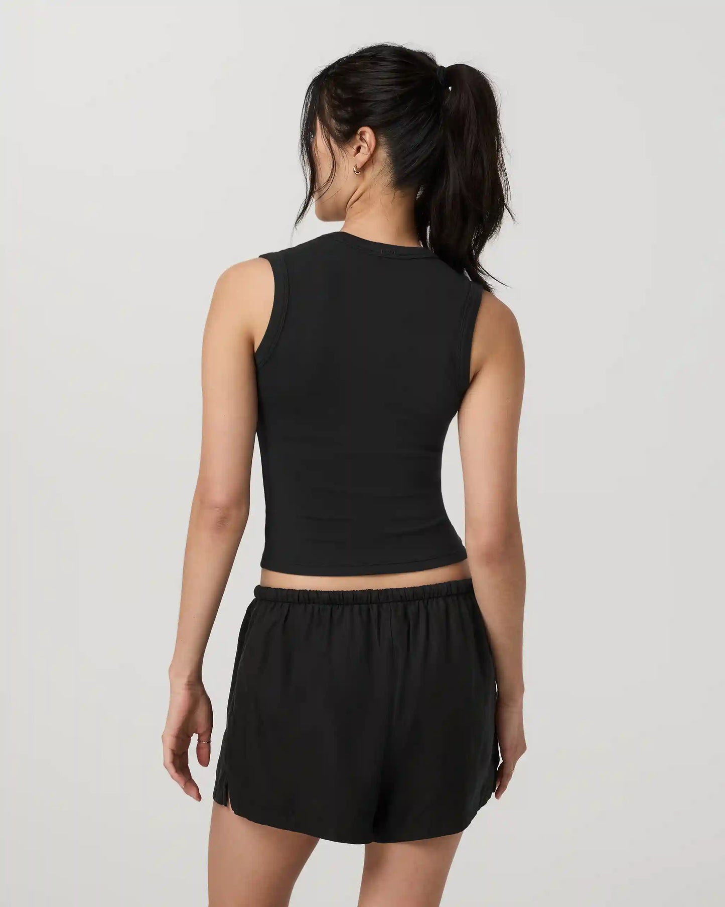 Everyday Cotton Stretch Tank | Black