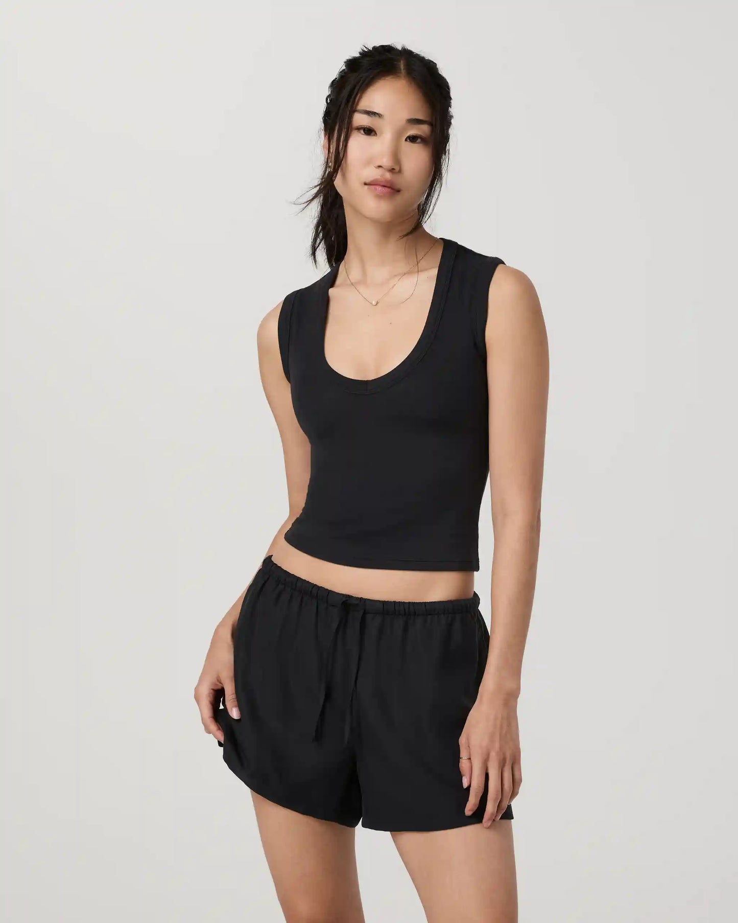 Everyday Cotton Stretch Tank | Black