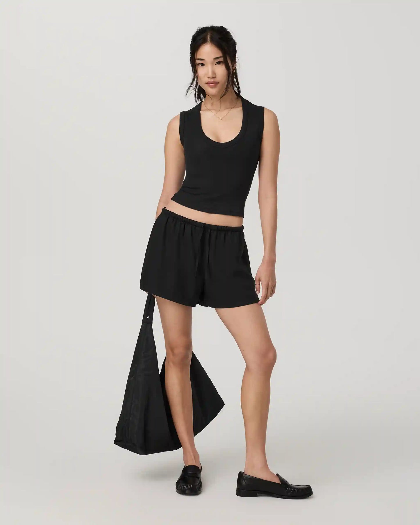 Everyday Cotton Stretch Tank | Black