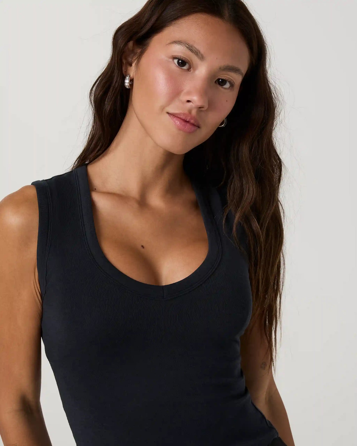 Everyday Cotton Stretch Tank | Ink