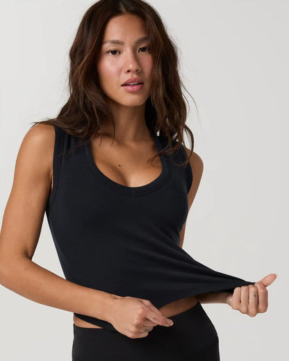 Everyday Cotton Stretch Tank | Ink