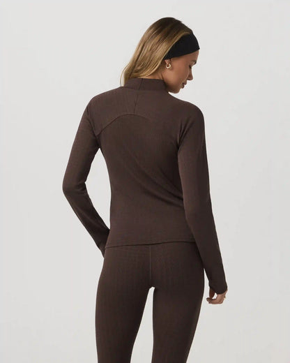 Long Sleeve Chilled Out Houndstooth Mock | Java Houndstooth