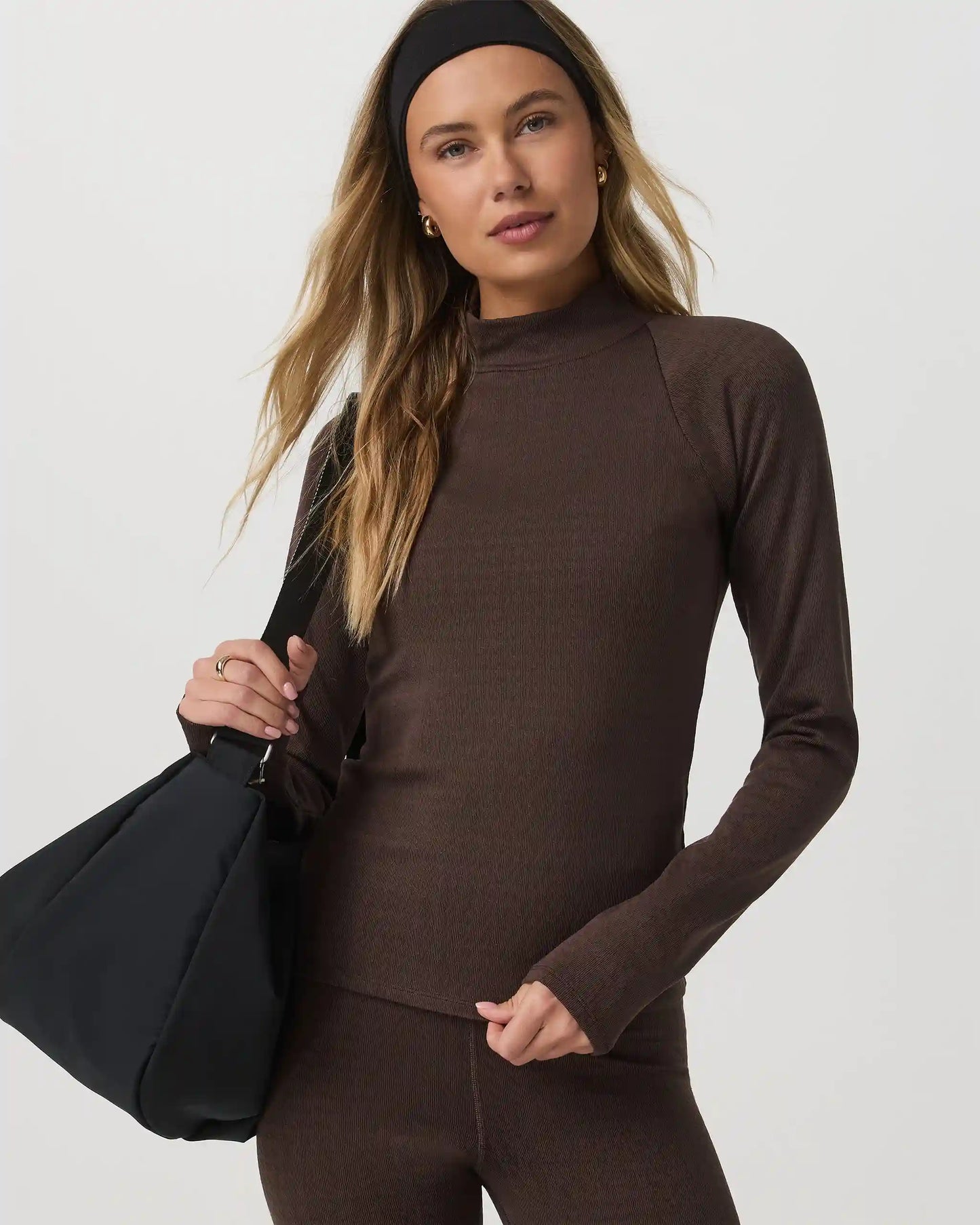 Long Sleeve Chilled Out Houndstooth Mock | Java Houndstooth