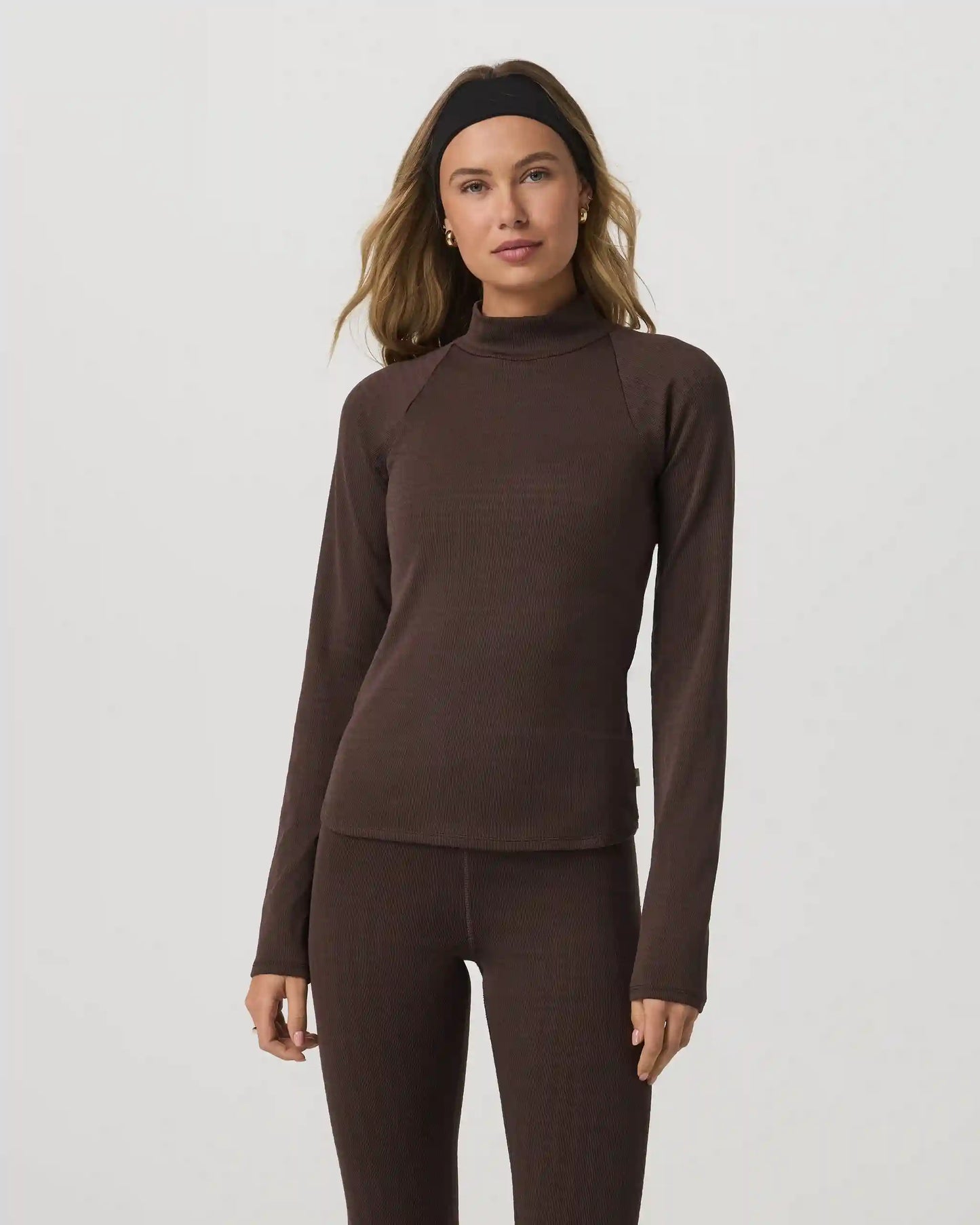 Long Sleeve Chilled Out Houndstooth Mock | Java Houndstooth