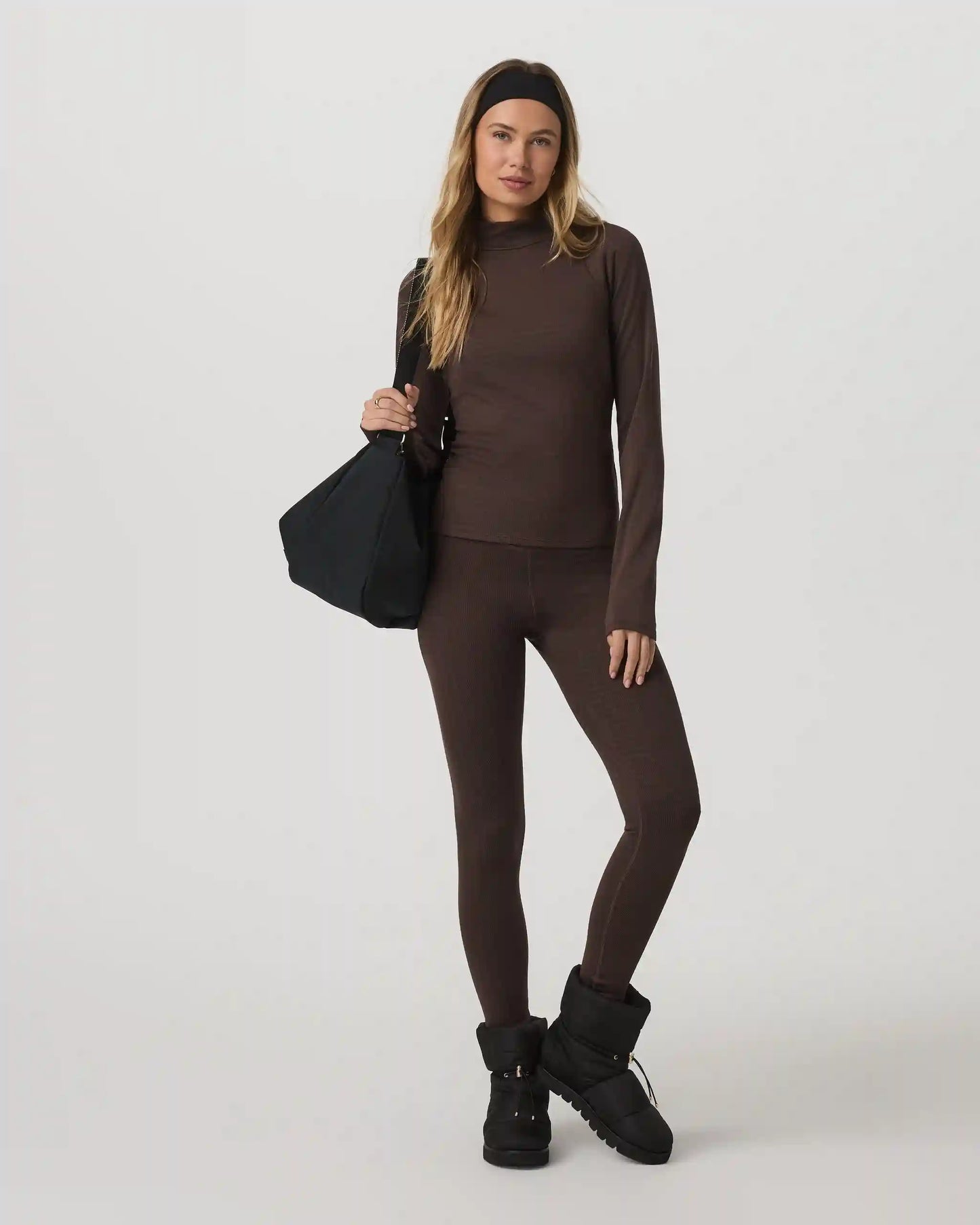 Long Sleeve Chilled Out Houndstooth Mock | Java Houndstooth