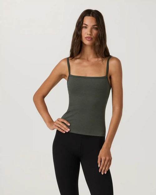 Elevation Square Neck Cami | Army Heather