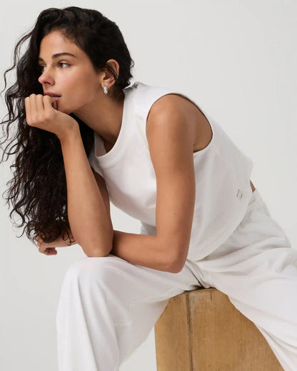 Heavyweight Cotton Easy Tank | White