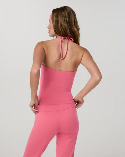 Halo Halter Ruched Top | Sunset Pink Heather