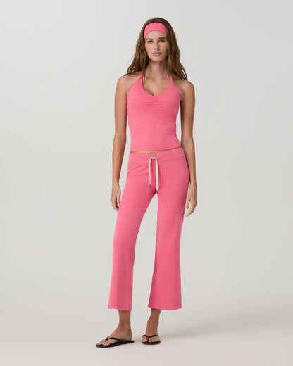 Halo Halter Ruched Top | Sunset Pink Heather