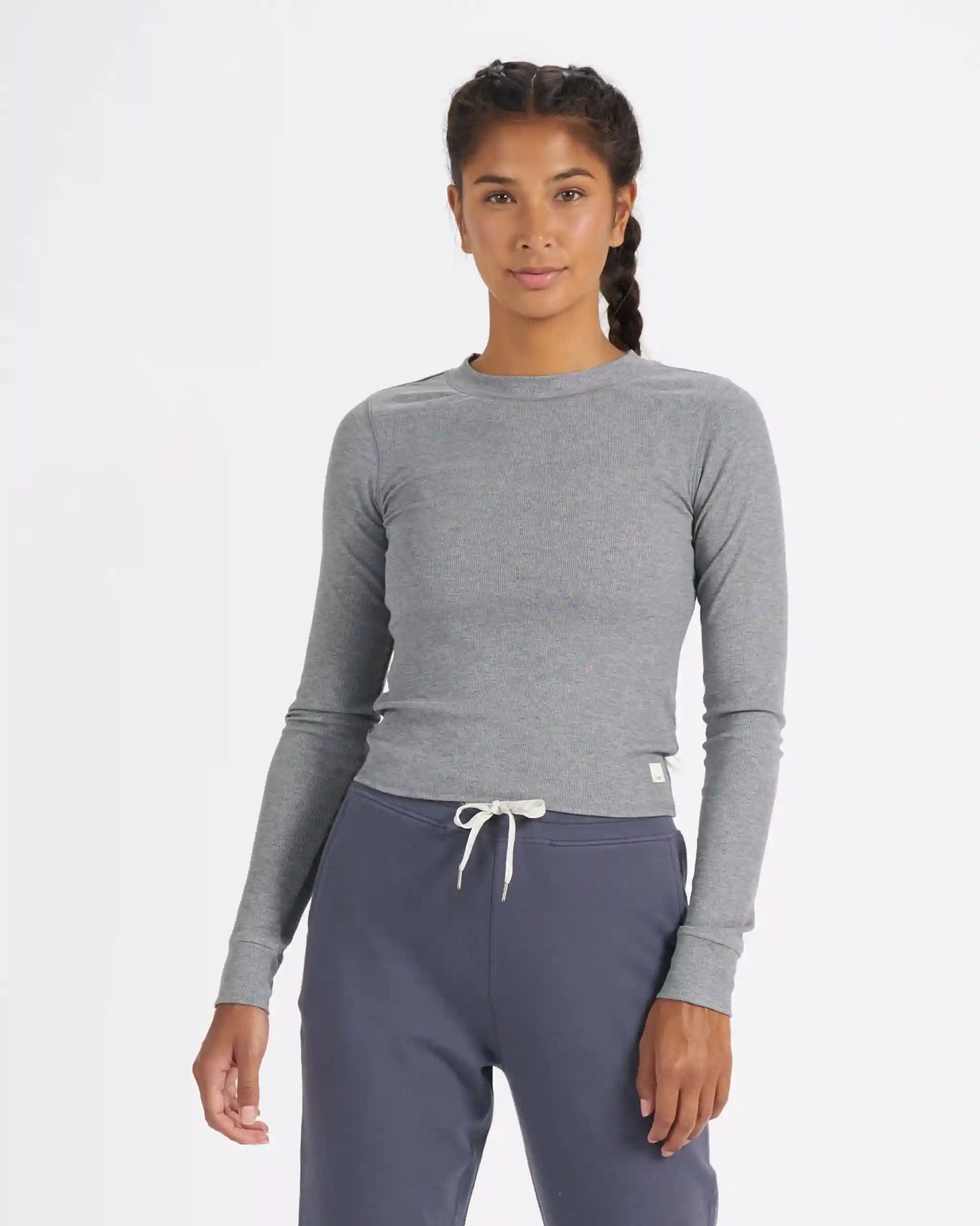 Long-Sleeve Pose Fitted Tee | Medium Heather Grey