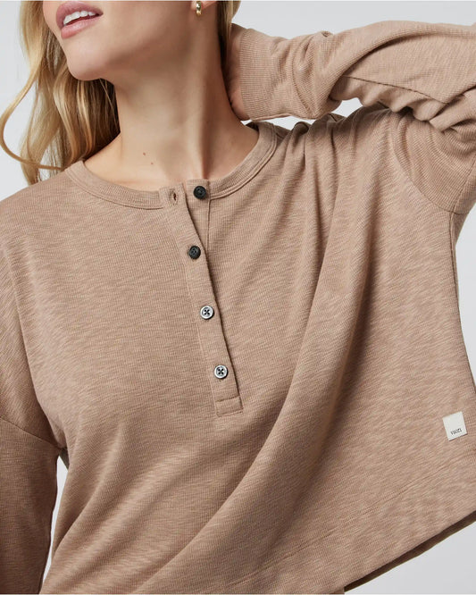 Long Sleeve Sunrise Oversize Henley | Goldenrod