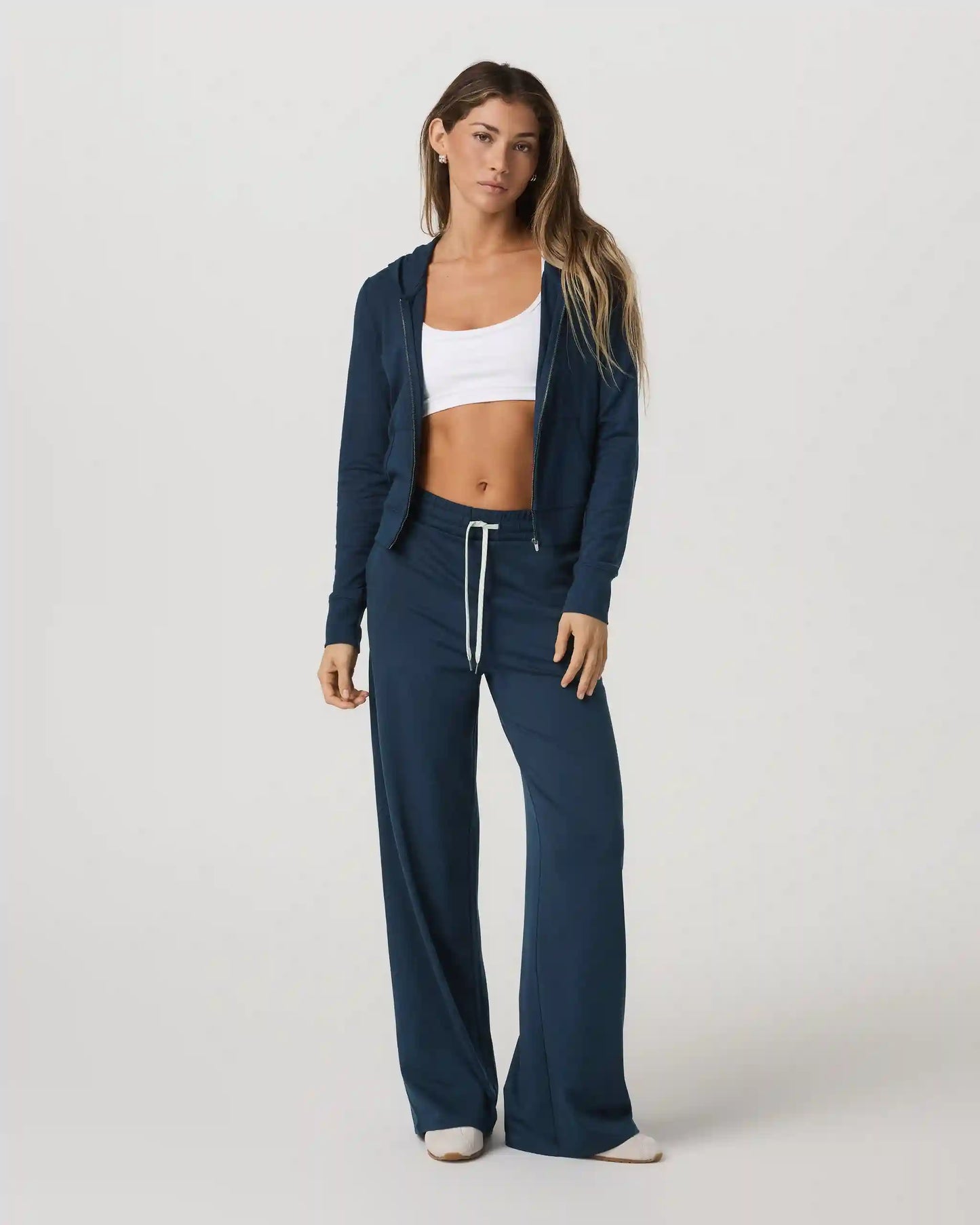 Halo Mini Full Zip Hoodie | Blue Coast Heather