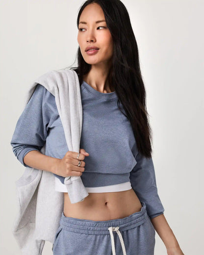 Long Sleeve Halo Crew | Blue Heron Heather