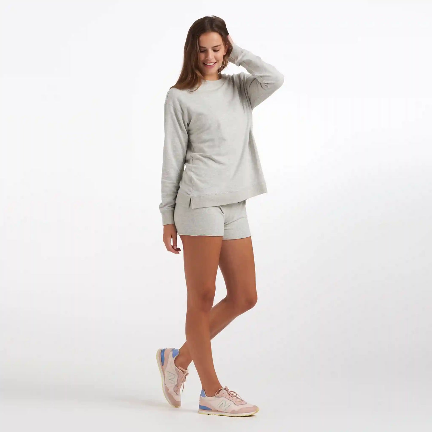 Laguna Oversized Crew | Light Heather Grey