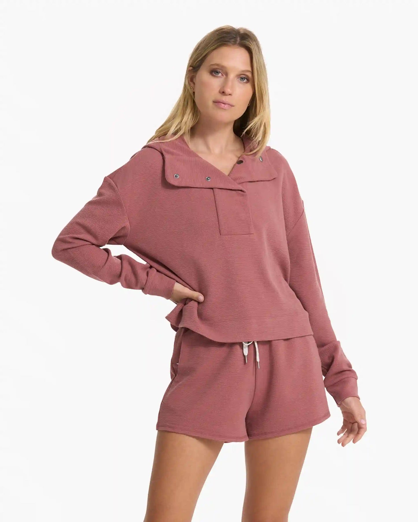 Bayview Thermal Hoodie | Rosewood