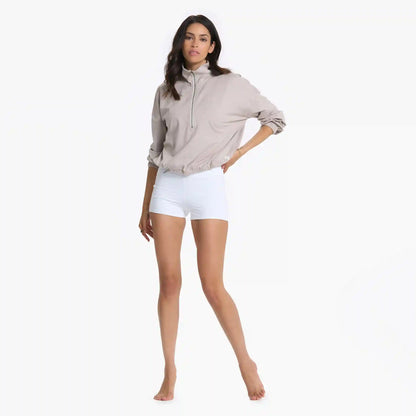 Halo Relaxed Half Zip | Oyster Heather