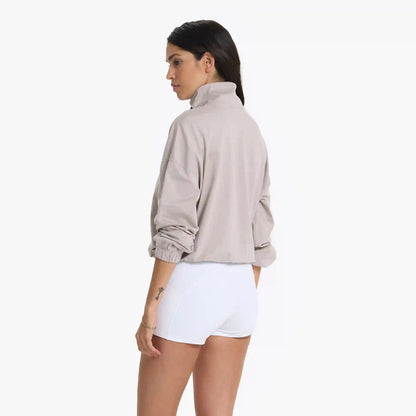 Halo Relaxed Half Zip | Oyster Heather