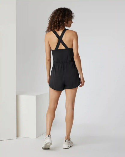 Halo Retro Romper | Black Heather