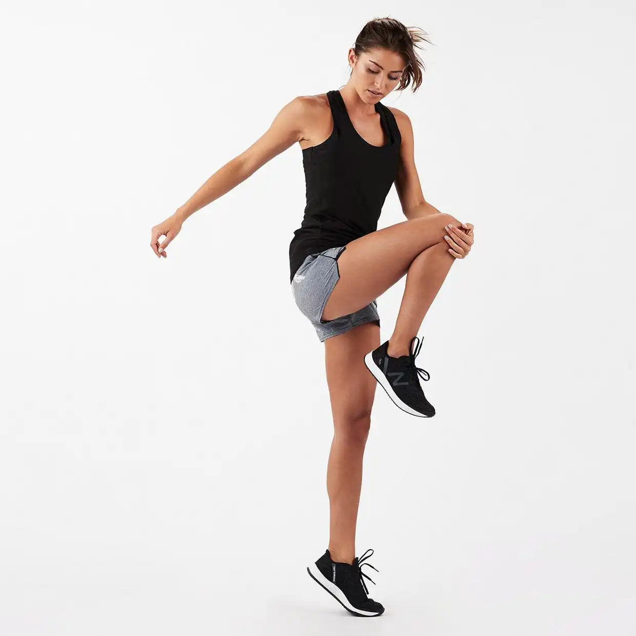 Clementine Short | Grey Linen Palm Frond