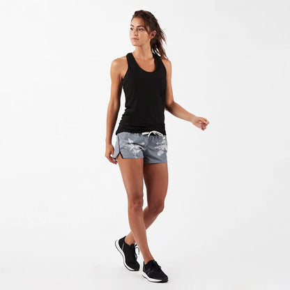 Clementine Short | Grey Linen Palm Frond