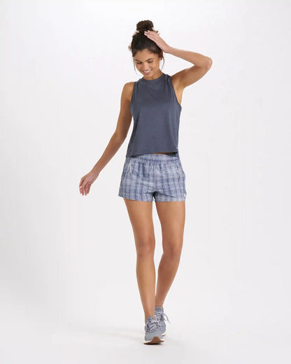 Dash Short | Pale Blue Shibori Grid