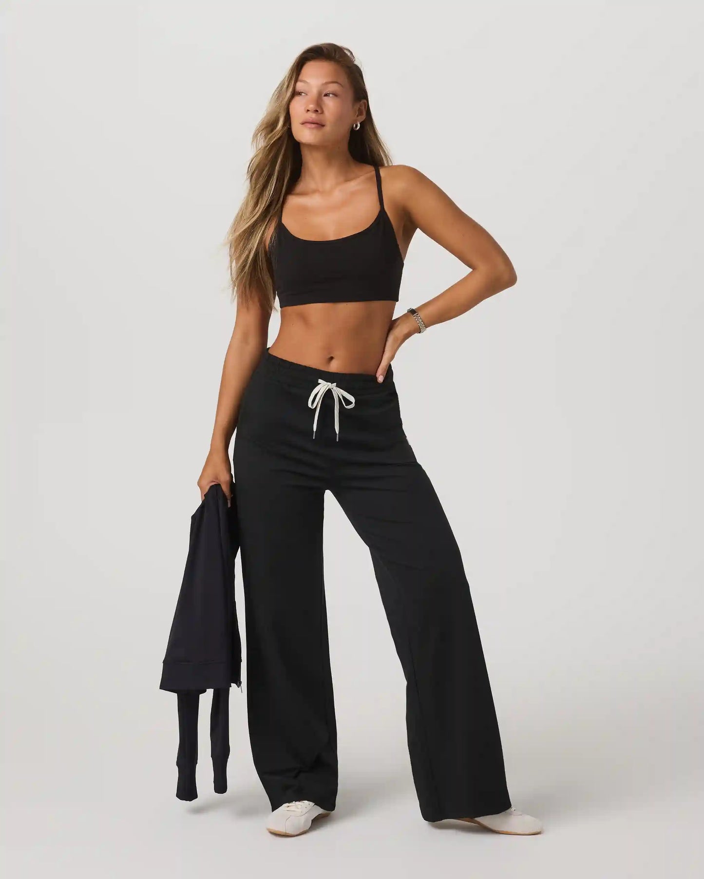 Halo Essential Wideleg Pant | Black Heather