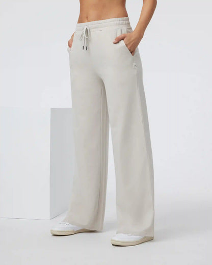 Halo Essential Wideleg Pant | Ecru Heather
