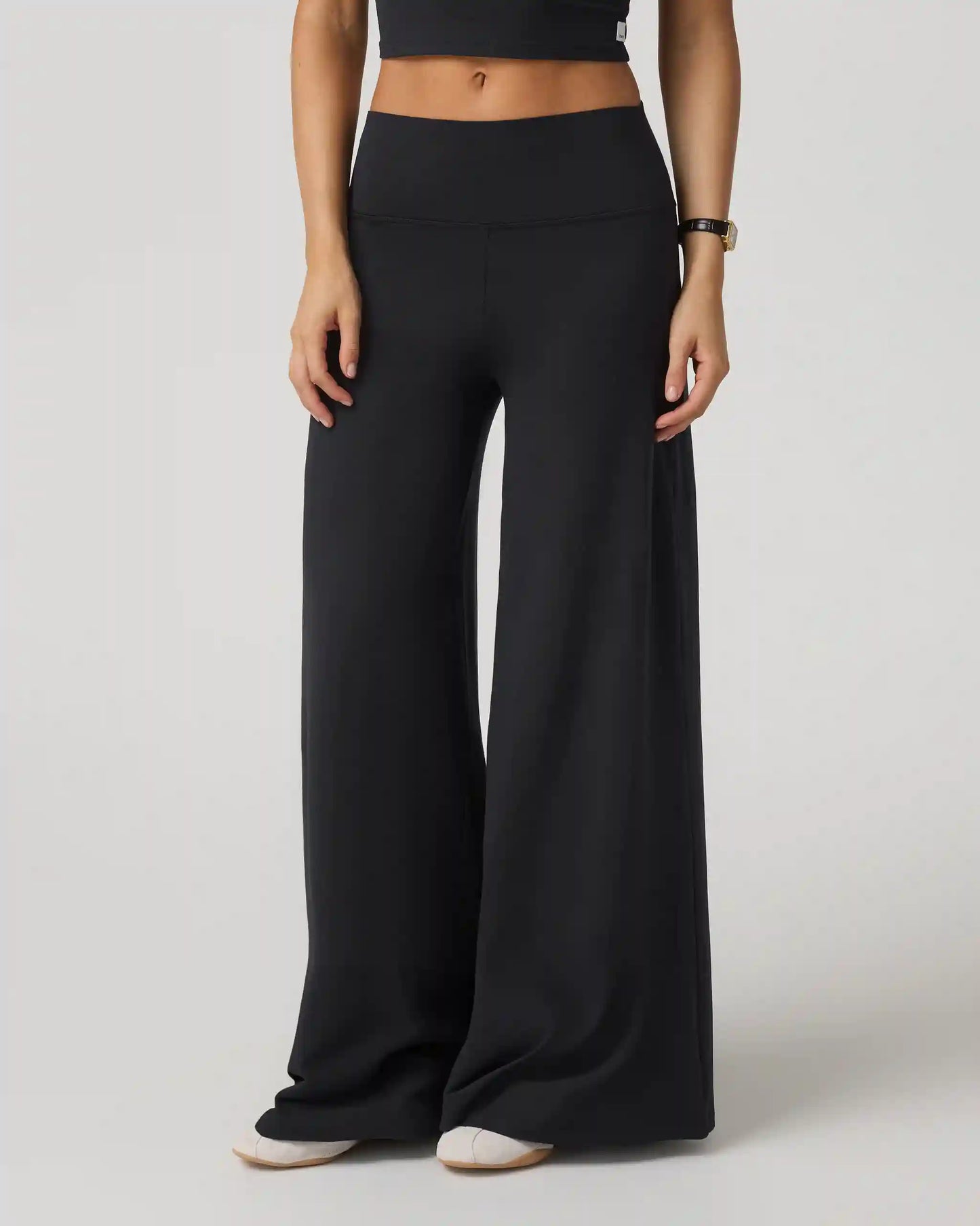 Halo Easy Wideleg Pant - Long | Solid Black
