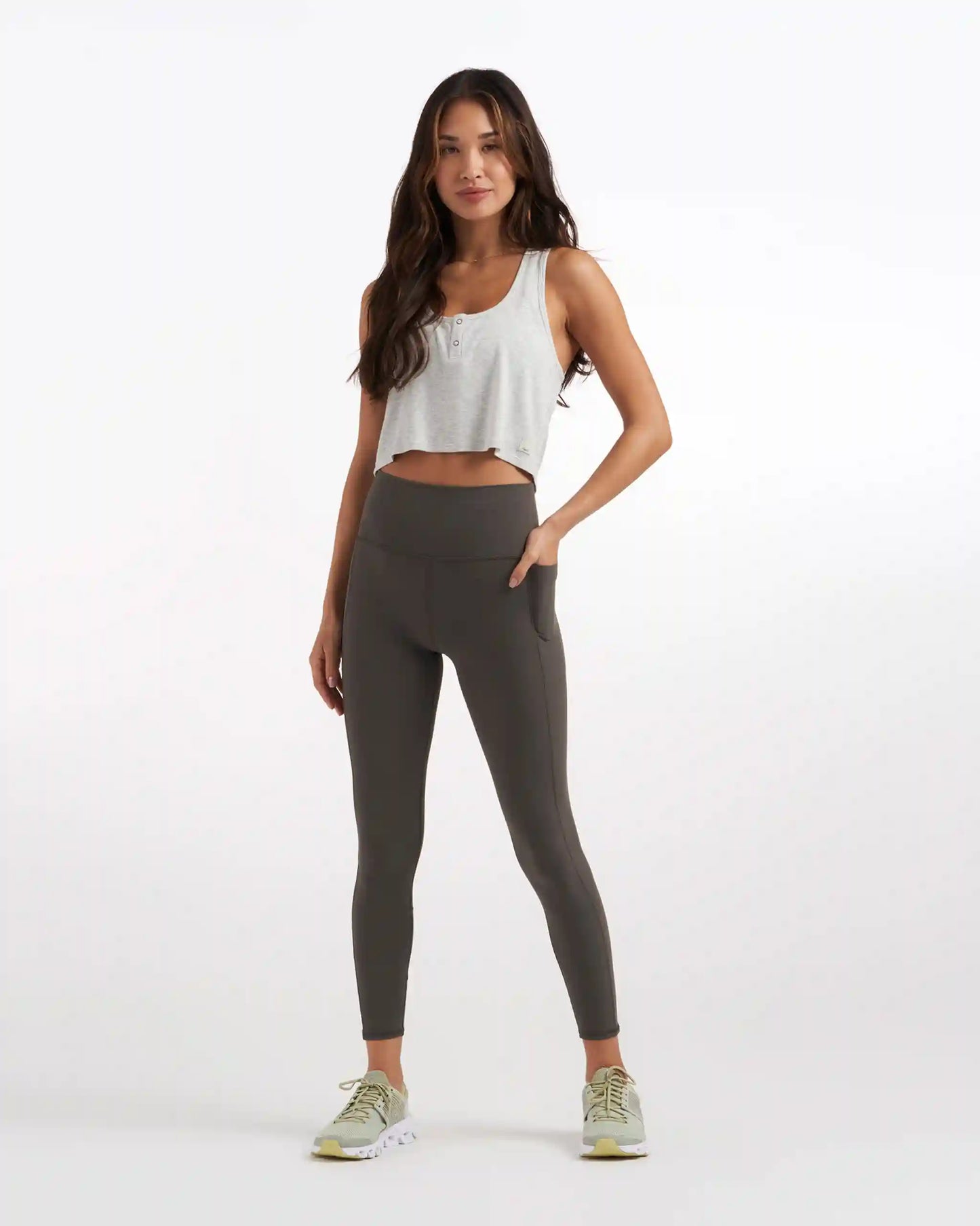 Cove Crop Tank | Light Heather Grey